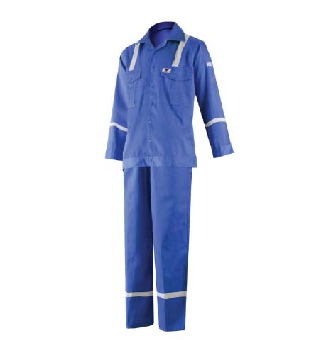 Mixed Fabric Work Shirt & Pant Set
